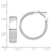 Image 2 : 14k White Gold Omega Back Hoop Earrings - 7x25 mm