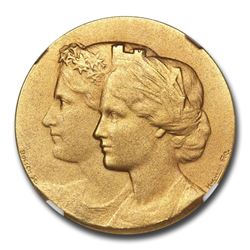 1900 Switzerland Zurich Canton Gold Shooting Medal MS-67 NGC