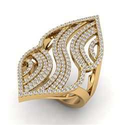 2 ctw Micro Pave VS/SI Diamond Designer Ring 14k Yellow Gold
