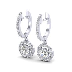 1.75 ctw Micro Pave VS/SI Diamond Certified Earrings 18k White Gold