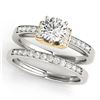 Image 1 : 0.76 ctw Certified VS/SI Diamond Solitaire 2pc Set 14k 2Tone Gold