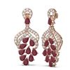 Image 2 : 13.02 ctw Ruby & Diamond Earrings 18K Rose Gold