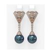 Image 1 : 3 ctw Diamond & Pearl Earrings 18K Rose Gold