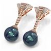 Image 3 : 3 ctw Diamond & Pearl Earrings 18K Rose Gold