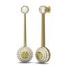 Image 2 : 3.67 ctw Fancy Yellow Diamond Earrings 18K Yellow Gold