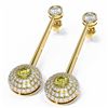 Image 3 : 3.67 ctw Fancy Yellow Diamond Earrings 18K Yellow Gold