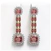 Image 1 : 18.38 ctw Tourmaline & Diamond Earrings 14K Yellow Gold