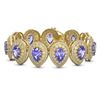 Image 1 : 50.04 ctw Tanzanite & Diamond Victorian Bracelet 14K Yellow Gold