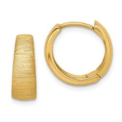 14k Yellow Gold Textured Hoop Earrings