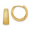 Image 1 : 14k Yellow Gold Textured Hoop Earrings