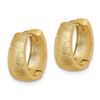 Image 2 : 14k Yellow Gold Textured Hoop Earrings