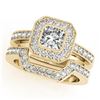 Image 1 : 1.05 ctw Certified VS/SI Cushion Diamond 2pc Set Halo 14k Yellow Gold