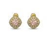 Image 1 : 4.19 ctw Morganite & Diamond Victorian Earrings 14K Yellow Gold