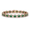 Image 1 : 15.2 ctw Emerald & Diamond Micro Pave Halo Bracelet 10k Rose Gold