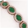 Image 3 : 15.2 ctw Emerald & Diamond Micro Pave Halo Bracelet 10k Rose Gold