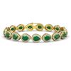 Image 1 : 21.69 ctw Emerald & Diamond Micro Pave Halo Bracelet 10k Yellow Gold