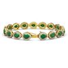 Image 2 : 21.69 ctw Emerald & Diamond Micro Pave Halo Bracelet 10k Yellow Gold