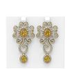Image 1 : 14.37 ctw Canary Citrine & Diamond Earrings 18K Yellow Gold