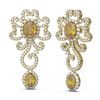 Image 2 : 14.37 ctw Canary Citrine & Diamond Earrings 18K Yellow Gold