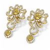 Image 3 : 14.37 ctw Canary Citrine & Diamond Earrings 18K Yellow Gold