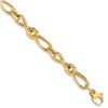 Image 1 : 14k Yellow Gold Polished & Grooved Fancy Link Bracelet - 8 in.