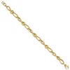 Image 2 : 14k Yellow Gold Polished & Grooved Fancy Link Bracelet - 8 in.