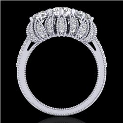 2.26 ctw VS/SI Diamond Art Deco Micro Pave Ring 18k White Gold