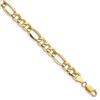 Image 1 : 14k Yellow Gold 8.5 mm Semi-Solid Figaro Chain - 8 in.