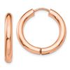 Image 1 : 14k Solid Rose Gold Hinged Hoop Earrings