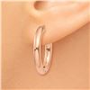 Image 2 : 14k Solid Rose Gold Hinged Hoop Earrings