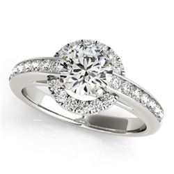 1 ctw Certified VS/SI Diamond Solitaire Halo Ring 14k White Gold