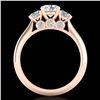 Image 2 : 1.5 ctw VS/SI Diamond Solitaire Art Deco 3 Stone Ring 18k Rose Gold