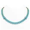 Image 1 : 29.16 ctw Turquoise & Diamond Necklace 14K Yellow Gold