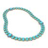 Image 2 : 29.16 ctw Turquoise & Diamond Necklace 14K Yellow Gold