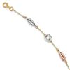 Image 1 : 14k Gold Tri-color Polished Diamond Cut Fancy Link Bracelet