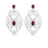 Image 1 : 7 ctw Ruby & Micro VS/SI Diamond Heart Earrings Designer 14k White Gold