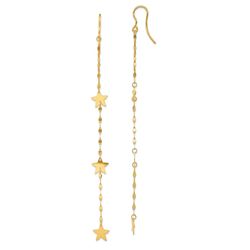 14k Yellow Gold Star Dangle Earrings