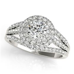 1.25 ctw Certified VS/SI Diamond Halo Ring 14k White Gold