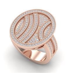 1.25 ctw Micro Pave VS/SI Diamond Ring 14k Rose Gold