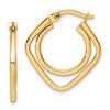 Image 1 : 14k Yellow Gold Square & Circle Hoop Earrings - 33 mm