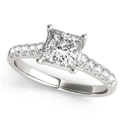 0.85 ctw Certified VS/SI Princess Diamond Ring 18k White Gold