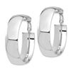 Image 2 : 14k White Gold Omega Back Hoop Earrings - 10x37 mm