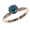Image 2 : 1.26 ctw Certified Intense Blue Diamond Engagment Ring 10k Rose Gold