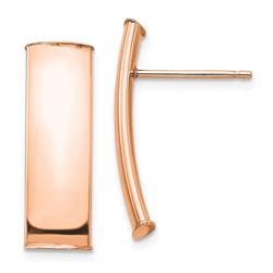 14k Rose Gold Polished Post Earrings - 7 mm