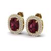 Image 1 : 5.20 ctw Garnet & Micro Pave VS/SI Diamond Earrings 10k Yellow Gold