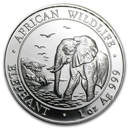 2010 Somalia 1 oz Silver Elephant BU