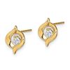 Image 2 : 14k Cubic Zirconia Twist Post Earrings - 38 mm