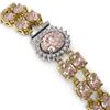 Image 2 : 16.5 ctw Morganite & Diamond Bracelet 14K Yellow Gold