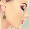 Image 3 : 15.02 ctw Tourmaline & Diamond Victorian Earrings 14K Yellow Gold