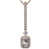 Image 1 : 1.3 ctw Emerald Cut Diamond Designer Necklace 18K Rose Gold